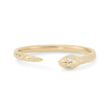 Load image into Gallery viewer, Revival Diamond Snake Ring - 14k Yellow Gold
