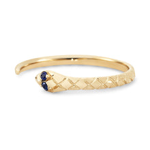 Load image into Gallery viewer, Revival Blue Sapphire Snake Ring - 14k Yellow Gold
