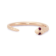 Load image into Gallery viewer, Revival Blue Sapphire Snake Ring - 14k Yellow Gold
