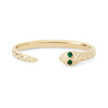 Load image into Gallery viewer, Revival Emerald Snake Ring - 14k Yellow Gold
