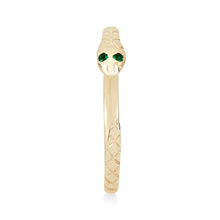 Load image into Gallery viewer, Revival Emerald Snake Ring - 14k Yellow Gold
