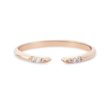 Load image into Gallery viewer, Horizon Cuff Ring - 14k Yellow Gold, White Diamond
