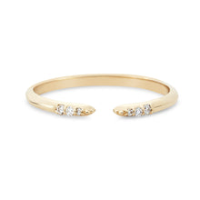 Load image into Gallery viewer, Horizon Cuff Ring - 14k Rose Gold, White Diamond

