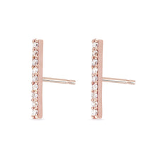Load image into Gallery viewer, Align Diamond Bar Earring - 14k Yellow Gold, White Diamond
