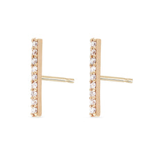 Load image into Gallery viewer, Align Diamond Bar Earring - 14k Yellow Gold, White Diamond
