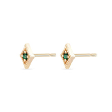 Load image into Gallery viewer, Kite Earring - 14k Yellow Gold, Emerald
