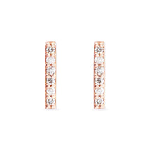 Load image into Gallery viewer, Tiny Align Diamond Bar Earring - 14k Rose Gold, White Diamond
