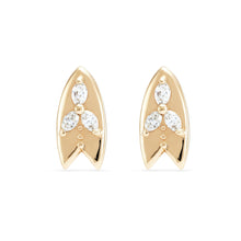 Load image into Gallery viewer, Cloudbreak Diamond Surfboard Earring - 14k Yellow Gold, White Diamond
