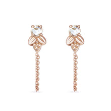Load image into Gallery viewer, Honey Bee Chain Earring - 14k Rose Gold, White Diamond
