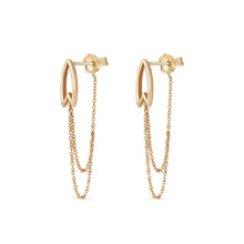 Load image into Gallery viewer, Tidal Surfboard Double Chain Earring - 14k Yellow Gold
