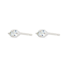 Load image into Gallery viewer, Tiny Double Stone White Sapphire Earring - Sterling Silver
