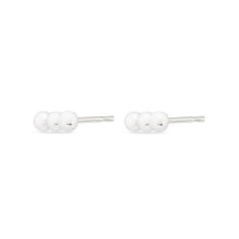 Load image into Gallery viewer, Row of 3 Dots Earrings - Sterling Silver
