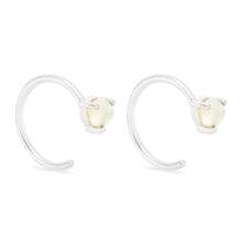 Load image into Gallery viewer, White Opal Hug Earrings - Sterling Silver
