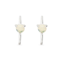 Load image into Gallery viewer, White Opal Hug Earrings - Sterling Silver
