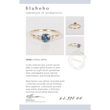 Load image into Gallery viewer, Endless Dahlia - 14k Yellow Gold, Montana Blue Sapphire
