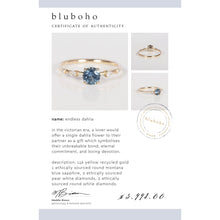 Load image into Gallery viewer, Endless Dahlia - 14k Rose Gold, Montana Blue Sapphire
