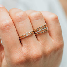 Load image into Gallery viewer, Honey Hive Ring - 14k Yellow Gold, Black Diamond
