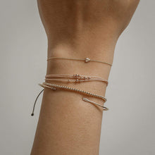 Load image into Gallery viewer, 9 Wishes Bracelet Navy - 14k Rose Gold, Nylon
