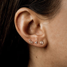 Load image into Gallery viewer, Supernova Earring - 14k Yellow Gold, White Diamond
