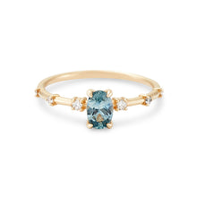 Load image into Gallery viewer, Ara One Of A Kind - 14k Yellow Gold, Sky Blue Sapphire Ring
