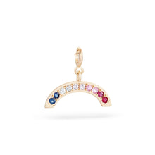 Load image into Gallery viewer, Rainbow Charm - 14k Yellow Gold, Sapphire
