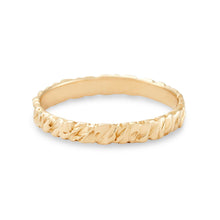 Load image into Gallery viewer, Tree bark 14k yellow gold band 
