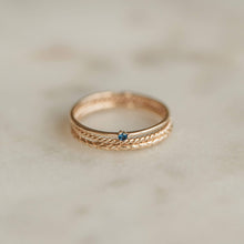 Load image into Gallery viewer, Serendipity blue sapphire Ring - 14k Yellow Gold, Precious Gems
