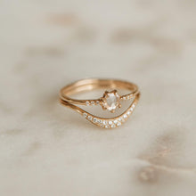 Load image into Gallery viewer, Moonlight Ring - 14k Yellow Gold, White Diamond
