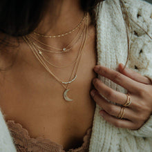Load image into Gallery viewer, Moonlight Necklace - 14k Yellow Gold, White Diamond
