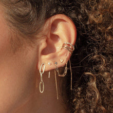 Load image into Gallery viewer, Inseparable Chain Threader Earring - 14k Yellow Gold
