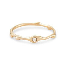 Load image into Gallery viewer, Embrace Branch Stacking Ring - 14k Yellow Gold, White Diamond
