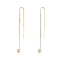 Load image into Gallery viewer, Nova Threader Earring - 14k Yellow Gold, White Diamond
