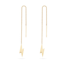 Load image into Gallery viewer, Everyday Little Lightning Bolt Threader Earring - 14k Yellow Gold
