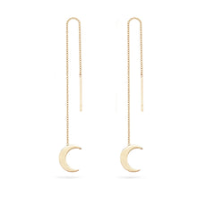 Load image into Gallery viewer, Everyday Little Crescent Moon Threader Earring - 14k Rose Gold
