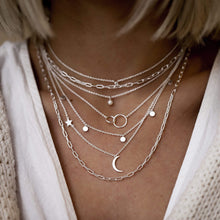Load image into Gallery viewer, Moon and Star Necklace - Sterling Silver
