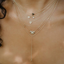Load image into Gallery viewer, Dahlia Flower Bloom Necklace - 14k Yellow Gold, White Diamond
