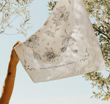 Load image into Gallery viewer, hand drawn dahlia flower bandana

