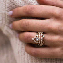 Load image into Gallery viewer, Endless Dahlia Ring - 14k Yellow Gold, White Sapphire
