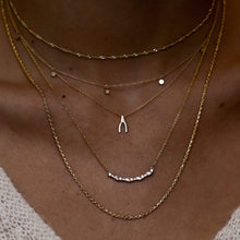 Load image into Gallery viewer, Everyday Little Wishbone Necklace - 14k Yellow Gold
