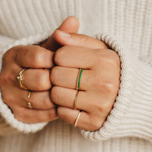 Load image into Gallery viewer, Emerald Vibrant Band - 14k Yellow Gold, Precious Gems
