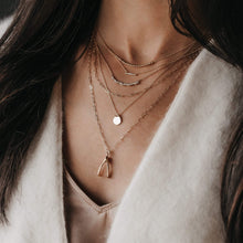 Load image into Gallery viewer, Diamond Wishbone Necklace - 14k Gold, White Diamond
