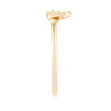 Load image into Gallery viewer, Dahlia Flower Bloom Ring - 14k Yellow Gold, White Diamond
