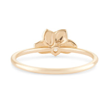 Load image into Gallery viewer, Dahlia Flower Bloom Ring - 14k Yellow Gold, White Diamond

