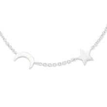 Load image into Gallery viewer, moon and star bracelet - Sterling Silver
