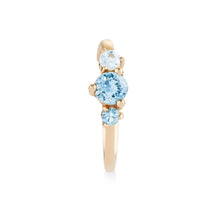 Load image into Gallery viewer, Tie Dye Something Blu Ear Cuff - 14k Yellow Gold, Blue and White Sapphires
