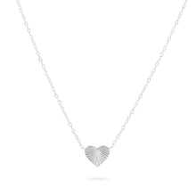 Load image into Gallery viewer, Heart with Rays Necklace - Sterling Silver

