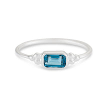 Load image into Gallery viewer, London Blue Topaz Baguette Ring - Sterling Silver
