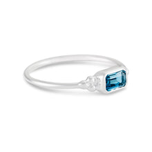 Load image into Gallery viewer, London Blue Topaz Baguette Ring - Sterling Silver
