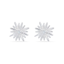 Load image into Gallery viewer, Sunburst with White Topaz Earrings - Sterling Silver

