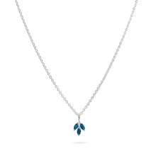 Load image into Gallery viewer, Three Leaf Marquis London Blue Topaz Necklace - Sterling Silver
